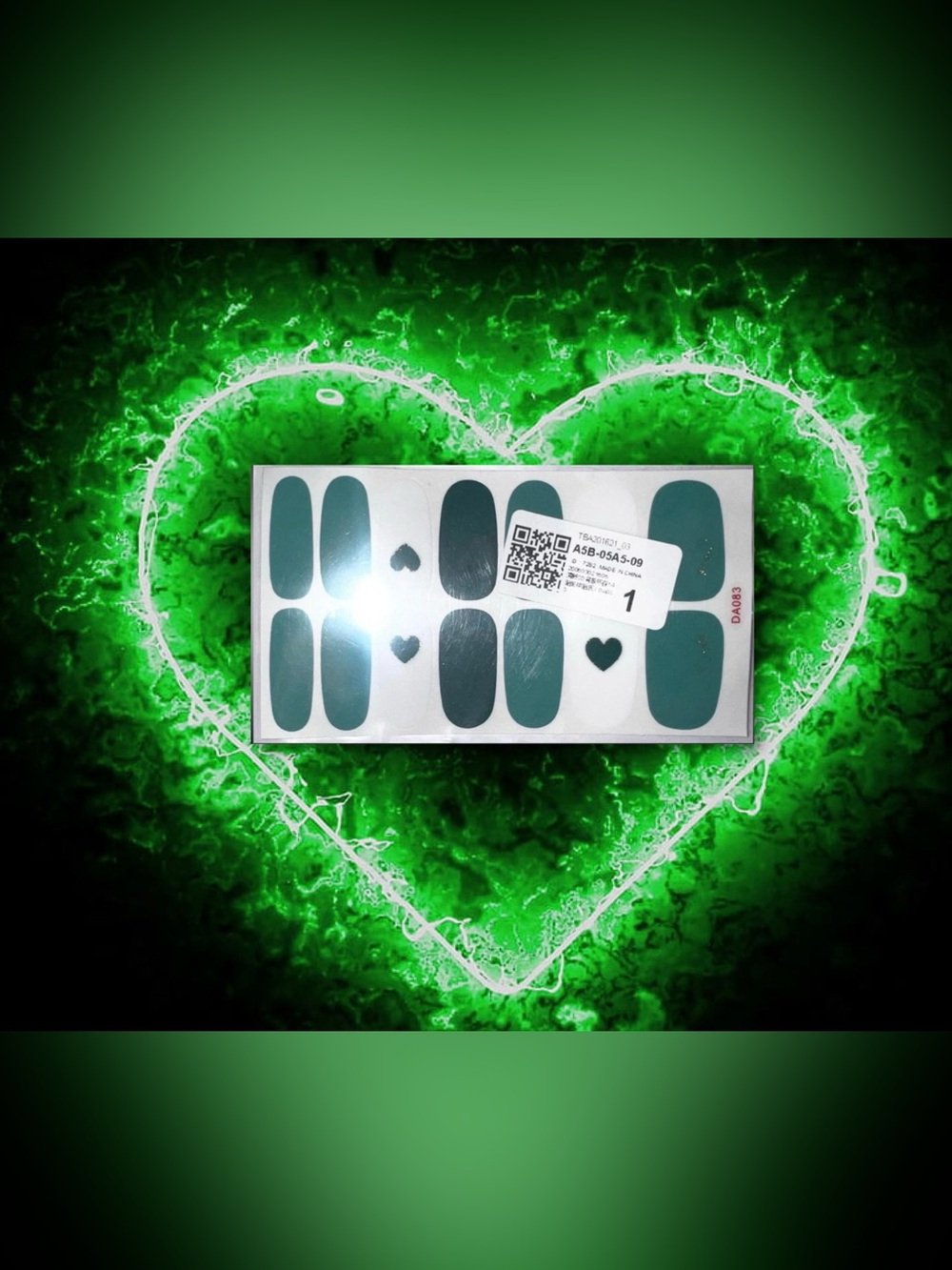 $1 GREEN HEART NAIL STICKER WRAP $1 WITH ANY $10 ORDER OR MORE